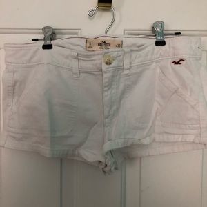 White denim beach shorts